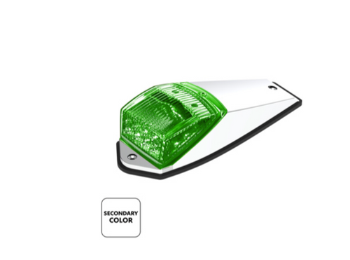 17 LED Double Fury Light Grakon 5000 Style Square Cab Light - Amber & Green LED/Clear Lens