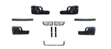 Complete Plastic Bumper Assembly fits Freightliner Cascadia 2018 and Newer, Without Fog Lamp Hole