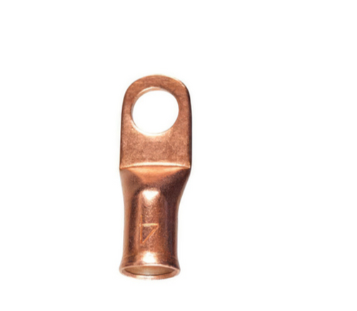 2 AWG 3/8" Stud Seamless Tubular Copper Lug, 5 Pcs
