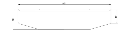 18-16" Chrome Bumper Tapered Rolled End (Universal Fit) PB 379, 389 W990, Classic, Wester Star.