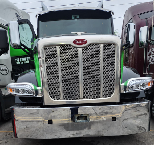 20" Bumper Chrome Fits Peterbilt 365, 367, 567 Setback Axle Tow Only " SENSOR Hole "