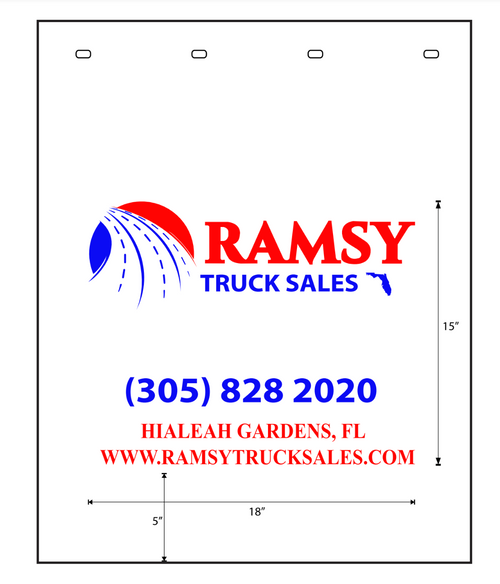 Mud Flap 24”X 36” ¼” Poly/Rubber, Color White With Logo