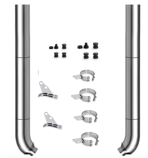 8" Kit Chrome Flat Top Cut Stack OD , Straight