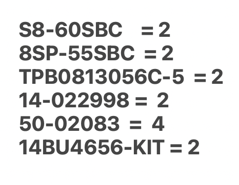 8" Kit Chrome Flat Top Cut Stack OD , Straight