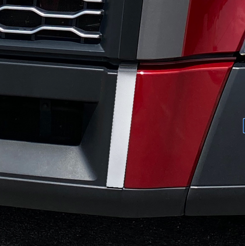 ABS Center Bumper Side Silver Satin Painted Trim For 2018-2024 Volvo VNL - Driver