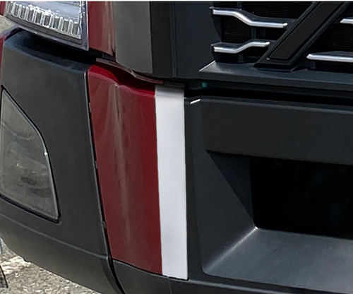 ABS Center Bumper Side Silver Satin Painted Trim For 2018-2024 Volvo VNL - Passenger
