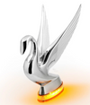 Amber/Amber Swan Hood Ornament with LED Glow Base