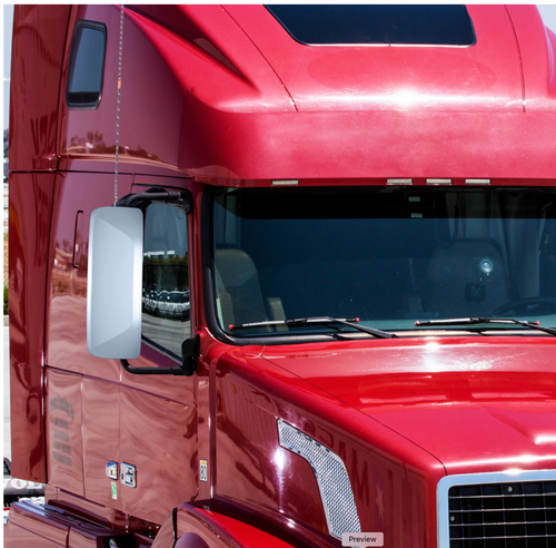 Chrome Mirror Cover For 2012-2024 Volvo VNL - Driver
