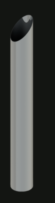 Lincoln Chrome Miter Cut 6” I.D X 96” L Reduced To 5” And Expanded (Fits Over)Top Stack