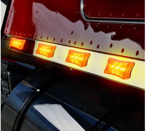 3 LED Rectangular Clearance/Marker Light-Amber LED/Amber Lens