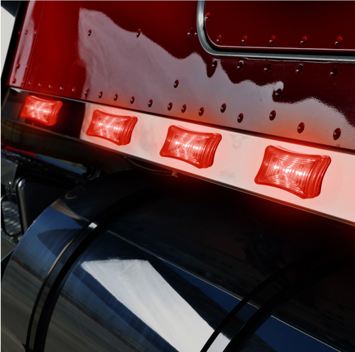 3 LED Rectangular Clearance/Marker Light-Red LED/Red Lens