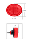 3 LED Oval Clearance/Marker Light-Red LED/Red Lens