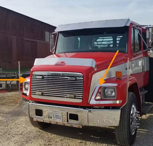 Headlight Surround Fender Guards S. Steel Fits Freightliner FL 60 70 80 106 112 120