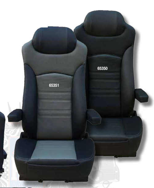 High Back Faux Leather Seat Grey /Black