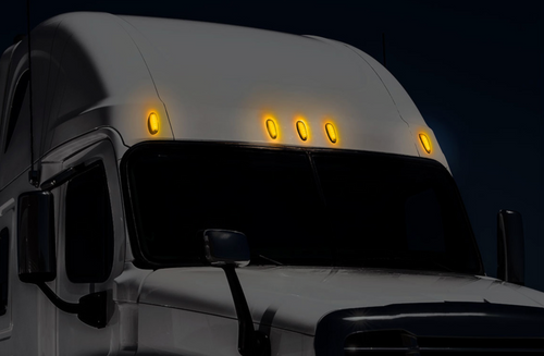 12 LED Cab Light For 2008-2017 Fits Freightliner Cascadia - Amber LED/Amber Lens