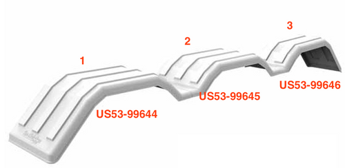 Minimizer White Tri-Axle Fender For 22.5" / 24.5" ( Each )