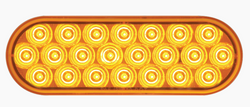 Yellow 6" oval warning lamp, 12-24V, function 2