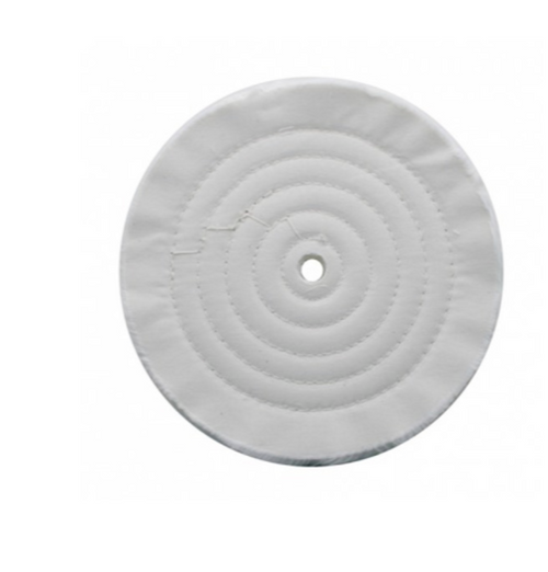 8" White Soft Muslin Buff - 5/8" Arbor