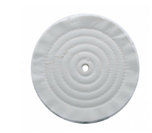 8" White Soft Muslin Buff - 1/8" Arbor