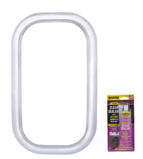 Chrome Exterior View Window Trim For 1989-2009 Freightliner FLD, 1989-2010 Classic - Includes Adhesive