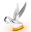 Amber Amber Classic Swan Hood Ornament with LED Glow Base