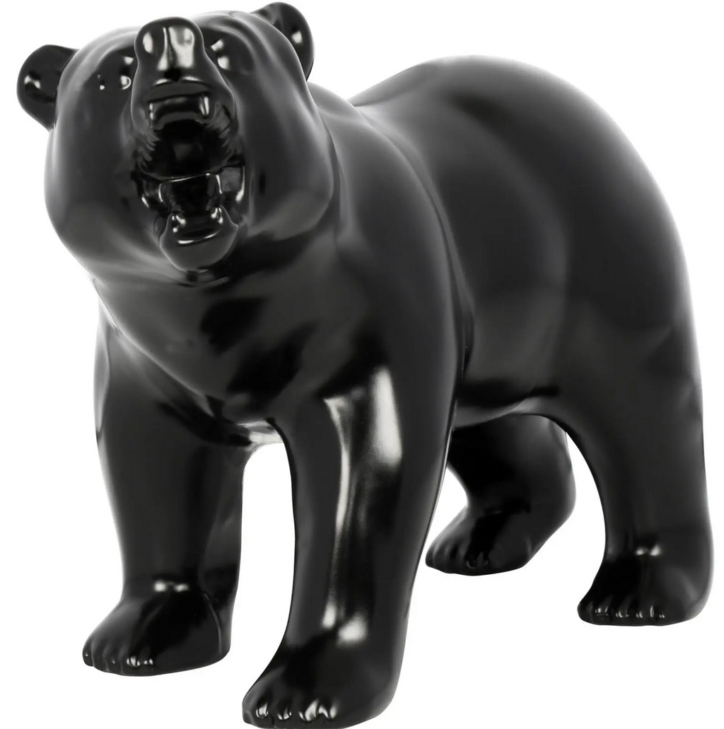 ʕ•ᴥ•ʔ Matte Black Growling Bear Hood Ornament
