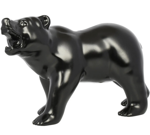 Matte Black Growling Bear Hood Ornament