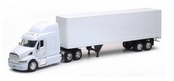 Toy Truck, Peterbilt 387, White, Long Hauler, Scale 1:32