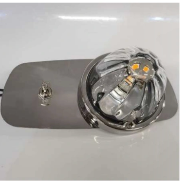 Stainless Kenworth T660/W900 Dome Light Blind Mount Bracket w/ 1 WM Light Hole OE Design (PASSENGER SIDE)