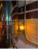 RED Stainless Rear Kenworth 15" Air Cleaner Between Straps Bracket w/ 1 WM Light Hole (Bend Toward the REAR Light) (Pair)