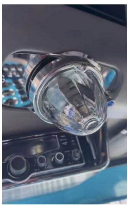 Stainless Peterbilt 2008+ Above CB Radio w/ 1 WM Light Hole