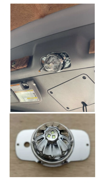 Stainless Peterbilt 2008+ Above CB Radio w/ 1 WM Light Hole