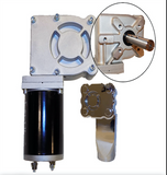 Dump Truck Tarp Motor 600 Watt, 60:1 - 0.8HP W / Chrome Cover, Ratio 50:1 Slim style Gear Box, 12 Volt 40Amps