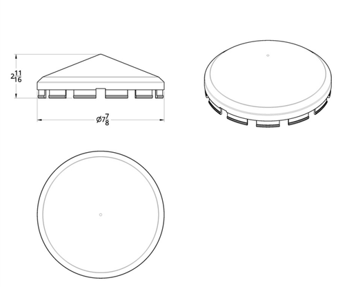 Pointed Front Axle Cover Hubcap