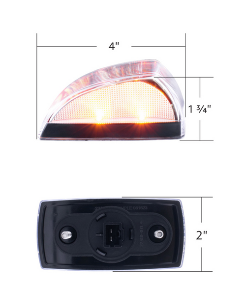 8 LED Cab Light For Freightliner M2-Amber LED/Clear Lens
