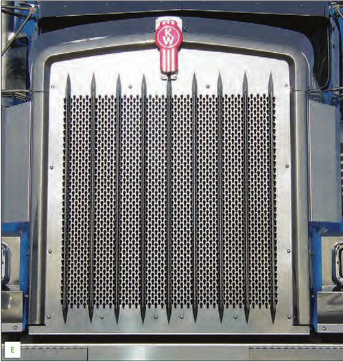 Stainless Steel Grill Bar 28.5” fits Kenworth T800 Style, Each