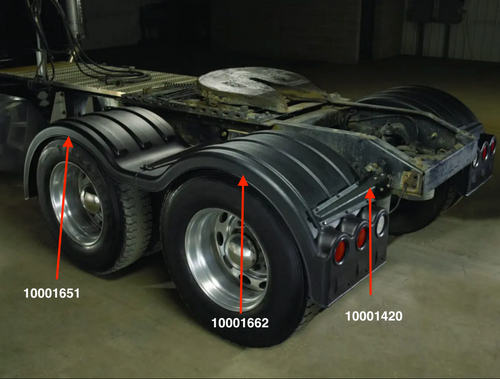 Minimizer 22.5” or 24.5” Poly Fender Tandem Axle 54" White- Each