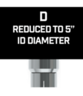 Lincoln Chrome West Coast Curve Cut 7” ID X 84” Reduced To 5” And Expanded (Fits Over)