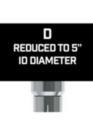 Lincoln Chrome Miter Cut 8” I.D X 114” L Reduced To 5” And Expanded (Fits Over)Top Stack