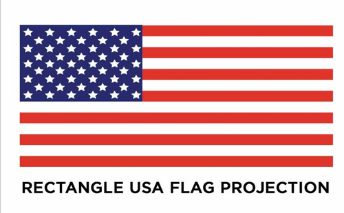 Trux Rectangle USA Flag Projector LED Door Light For Kenworth/Peterbilt Driver Side 13 Diodes