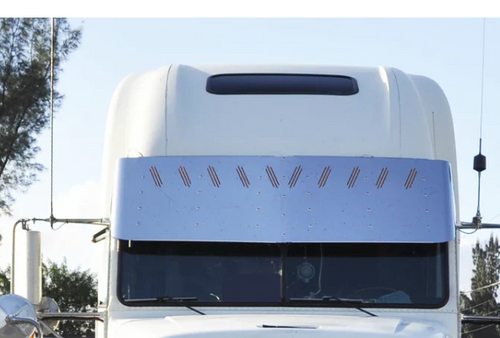18” Visor Fits Freightliner Century/Columbia/Coronado 2 Hole Side Mount Straight Style 10 Hidden Light Hole, S.S.304