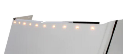 2 Hole Side Mount - 20” To 16” Bowtie Style Visor With 10 - 3/4" Light Holes, Fits Freightliner Century/Columbia/Coronado (Raw, To Paint)