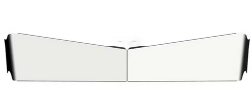 12" X 8" Visor Fits Peterbilt 379, 388, 389 Standard Forward Bowtie Chrome Plated