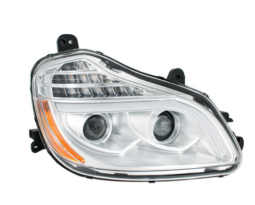 Chrome 8 LED Projection Headlight For 2013-2021 Kenworth T680-Passenger