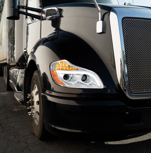 Chrome 8 LED Projection Headlight For 2013-2021 Kenworth T680-Passenger