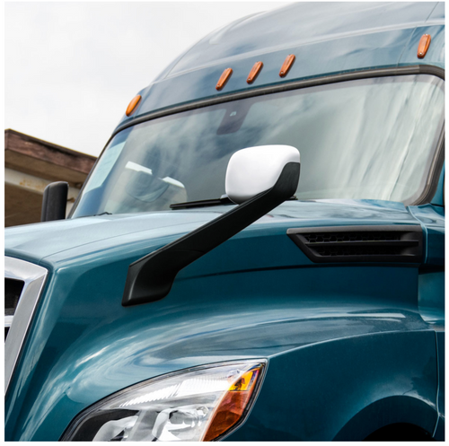 Chrome Plastic Hood Mirror Cover For 2018-2024 Freightliner Cascadia-Driver