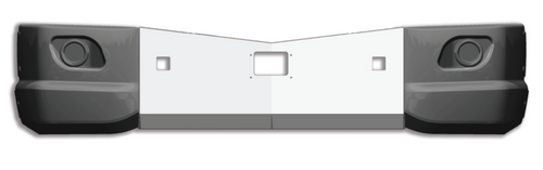 Peterbilt 579 Hybrid Aero Bumper With Tow Holes And Radar Sensor Fits Years. 2013-2021, high-intensity LED fog lights included