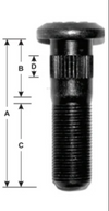 Double End Studs Length:4 1/32 in. LH