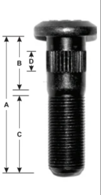 Double End Studs Length:4 1/32 in. LH (10 Qty)