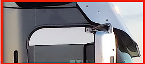 Top Of Door Trim. 7" Polished Finish, Chopped Look (Pair) S.s. fits Freightliner Century/Columbia